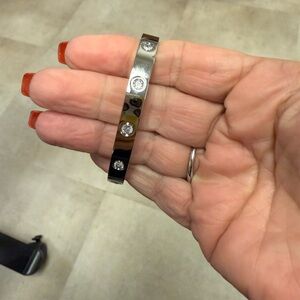 Silver Bracelet with Crystal Accents